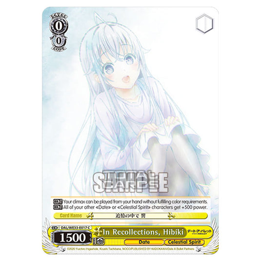 Weiss Schwarz - Date A Bullet - In Recollections, Hibiki (C) DAL/WE33-E017