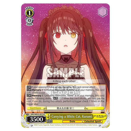 Weiss Schwarz - Date A Bullet - Carrying a White Cat, Kurumi (C) DAL/WE33-E019