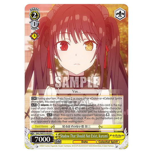 Weiss Schwarz - Date A Bullet - Shadow That Should Not Exist, Kurumi (C) DAL/WE33-E022