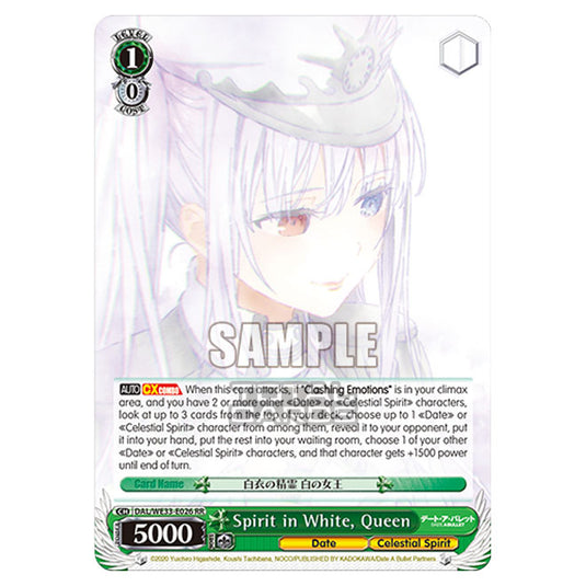 Weiss Schwarz - Date A Bullet - Spirit in White, Queen (RR) DAL/WE33-E026