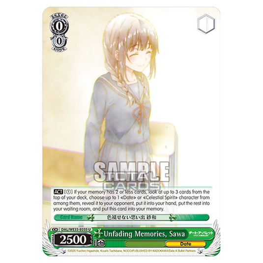 Weiss Schwarz - Date A Bullet - Unfading Memories, Sawa (U) DAL/WE33-E035