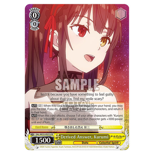 Weiss Schwarz - Date A Bullet - Derived Answer, Kurumi (PR) DAL/WE33-PE01