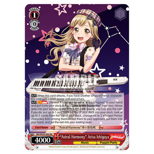 Weiss Schwarz - Bang Dream Popping Party Roselia - "Astral Harmony" Arisa Ichigaya (RR) BD/WE35-E02