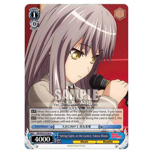 Weiss Schwarz - Bang Dream Popping Party Roselia - Setting Sights on the Contest, Yukina Minato (U) BD/WE35-E38