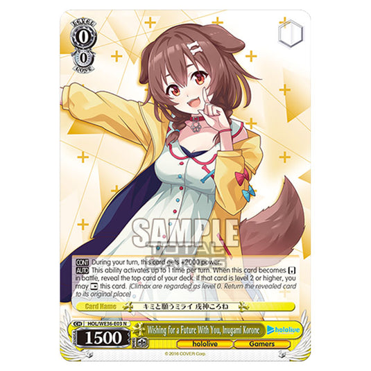 Weiss Schwarz - Premium Hololive Production - Wishing for a Future With You, Inugami Korone (N) HOL/WE36-E03