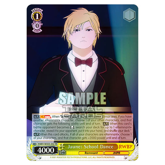 Weiss Schwarz - RWBY - Jaune: School Dance (RR) RWBY/WX03-002