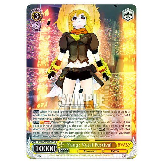 Weiss Schwarz - RWBY - Yang: Vytal Festival (R) RWBY/WX03-005