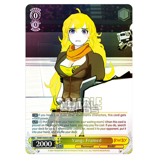 Weiss Schwarz - RWBY - Yang: Framed (U) RWBY/WX03-008