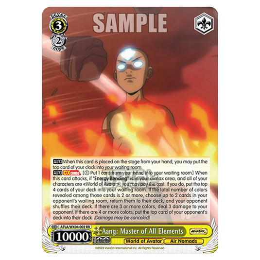 Weiss Schwarz - Avatar - The Last Airbender - Aang: Master of All Elements (RR) ATLA/WX04-002