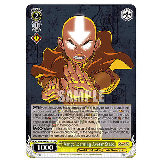 Weiss Schwarz - Avatar - The Last Airbender - Aang: Learning Avatar State (SR) ATLA/WX04-007S