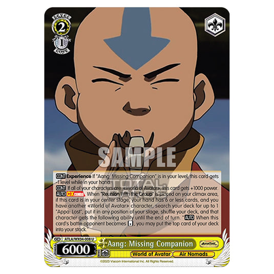 Weiss Schwarz - Avatar - The Last Airbender - Aang: Missing Companion (U) ATLA/WX04-008