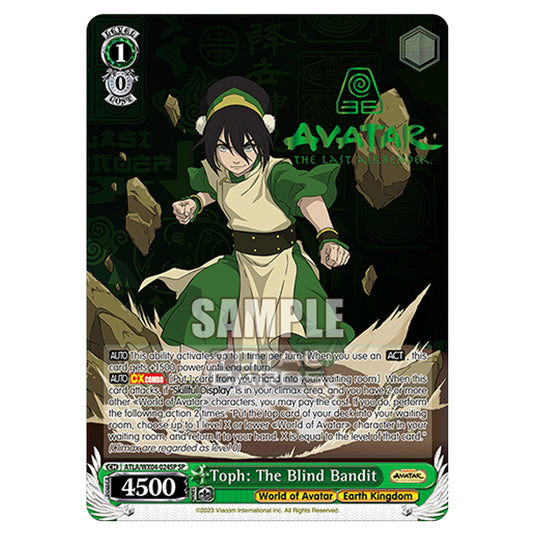 Weiss Schwarz - Avatar - The Last Airbender - Toph: The Blind Bandit (SP) ATLA/WX04-024SP