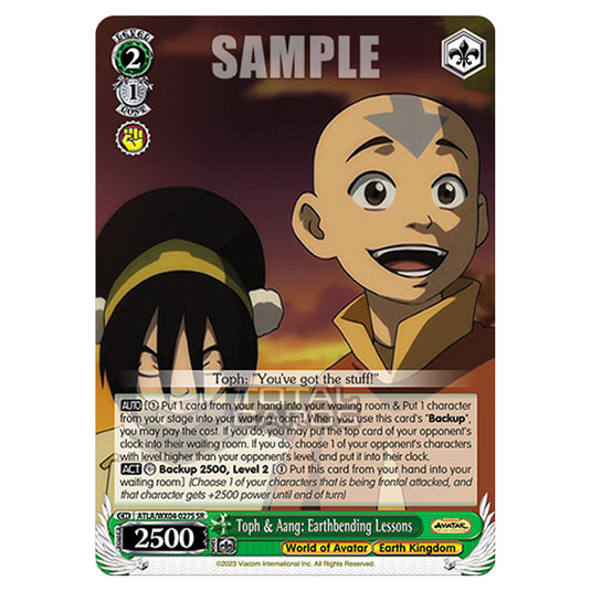 Weiss Schwarz - Avatar - The Last Airbender - Toph & Aang: Earthbending Lessons (SR) ATLA/WX04-027S