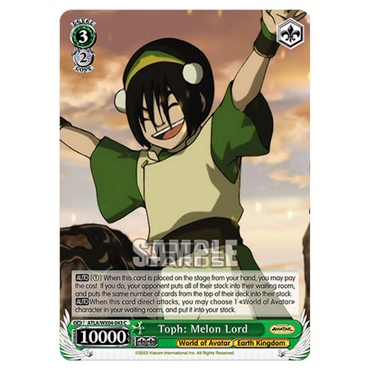 Weiss Schwarz - Avatar - The Last Airbender - Toph: Melon Lord (C) ATLA/WX04-043