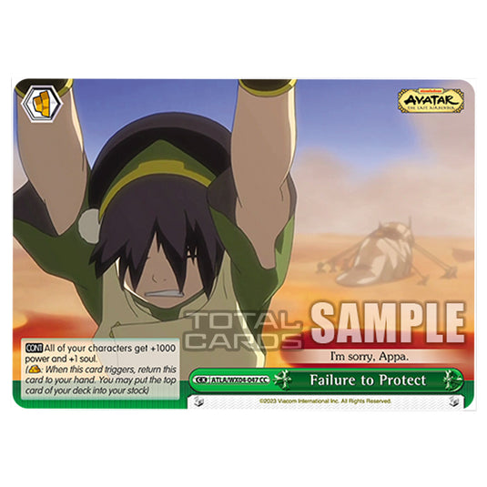 Weiss Schwarz - Avatar - The Last Airbender - Failure to Protect (CC) ATLA/WX04-047