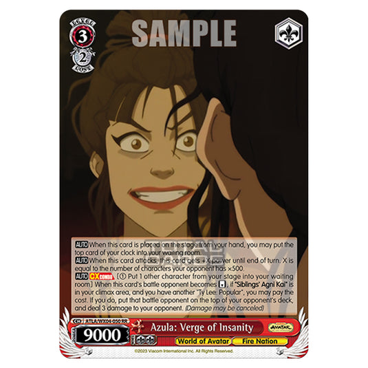 Weiss Schwarz - Avatar - The Last Airbender - Azula: Verge of Insanity (RR) ATLA/WX04-050