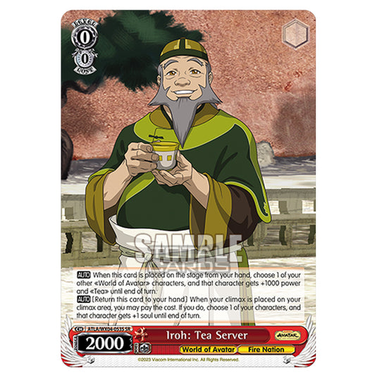 Weiss Schwarz - Avatar - The Last Airbender - Iroh: Tea Server (SR) ATLA/WX04-053S