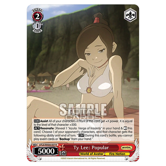 Weiss Schwarz - Avatar - The Last Airbender - Ty Lee: Popular (R) ATLA/WX04-057