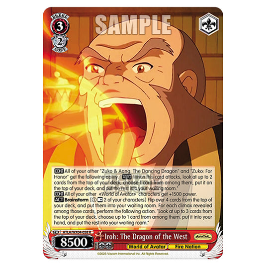 Weiss Schwarz - Avatar - The Last Airbender - Iroh: The Dragon of the West (R) ATLA/WX04-058