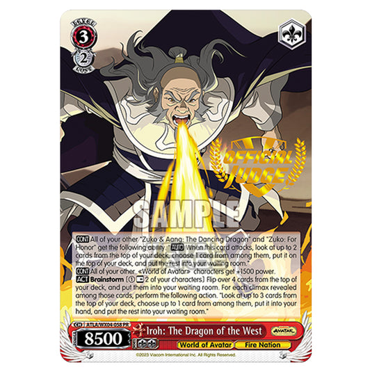 Weiss Schwarz - Avatar - The Last Airbender - Iroh: The Dragon of the West (PR) ATLA/WX04-058PR