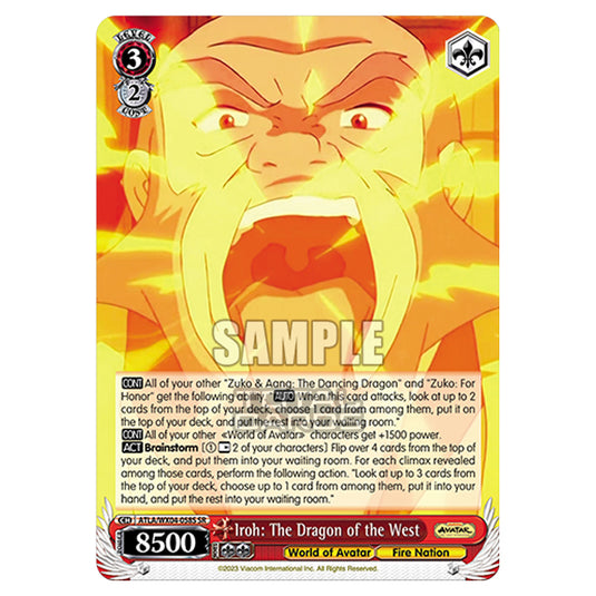 Weiss Schwarz - Avatar - The Last Airbender - Iroh: The Dragon of the West (SR) ATLA/WX04-058S