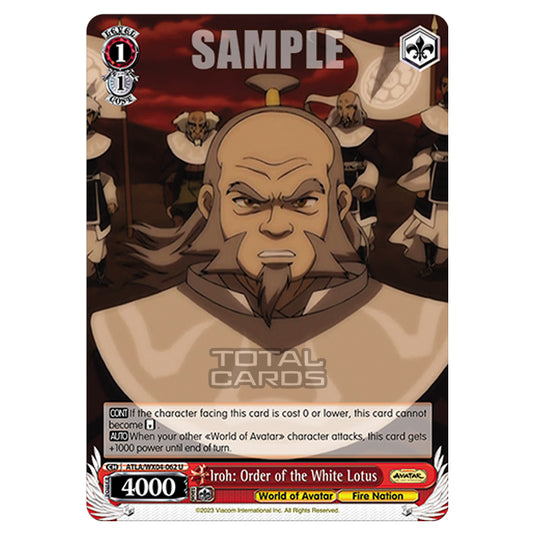 Weiss Schwarz - Avatar - The Last Airbender - Iroh: Order of the White Lotus (U) ATLA/WX04-062