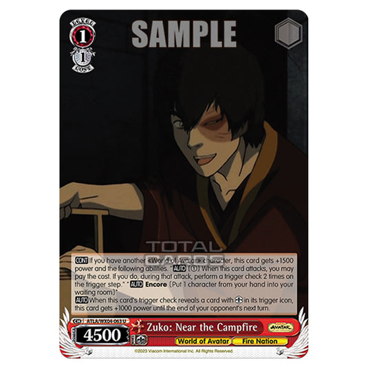 Weiss Schwarz - Avatar - The Last Airbender - Zuko: Near the Campfire (U) ATLA/WX04-063