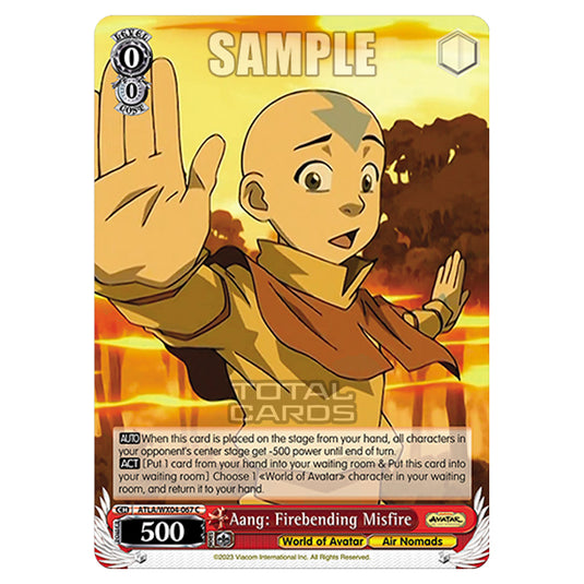 Weiss Schwarz - Avatar - The Last Airbender - Aang: Firebending Misfire (C) ATLA/WX04-067