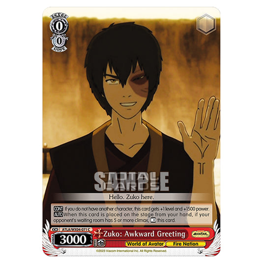 Weiss Schwarz - Avatar - The Last Airbender - Zuko: Awkward Greeting (C) ATLA/WX04-071