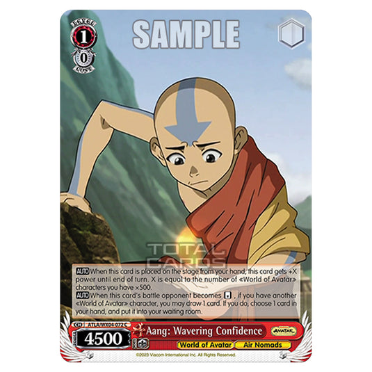 Weiss Schwarz - Avatar - The Last Airbender - Aang: Wavering Confidence (C) ATLA/WX04-072