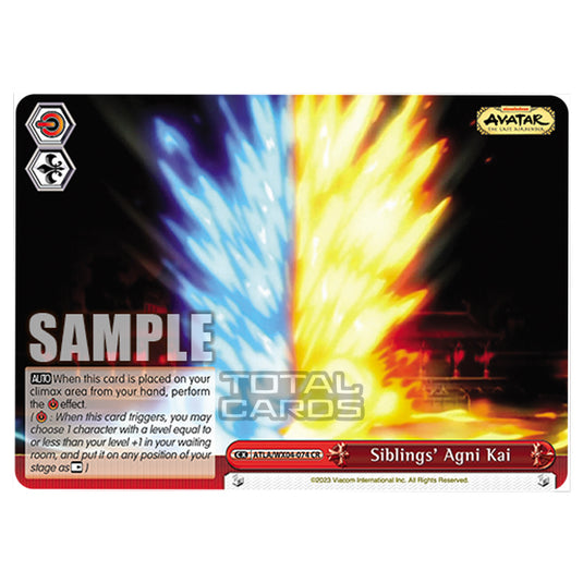 Weiss Schwarz - Avatar - The Last Airbender - Siblings' Agni Kai (CR) ATLA/WX04-074