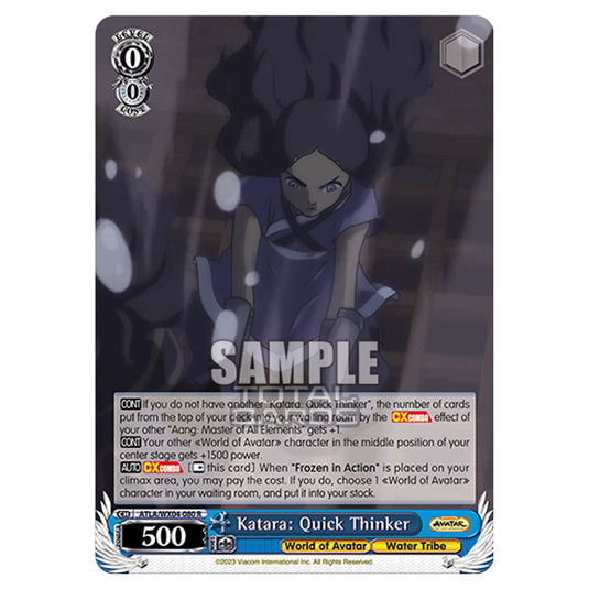 Weiss Schwarz - Avatar - The Last Airbender - Katara: Quick Thinker (R) ATLA/WX04-080