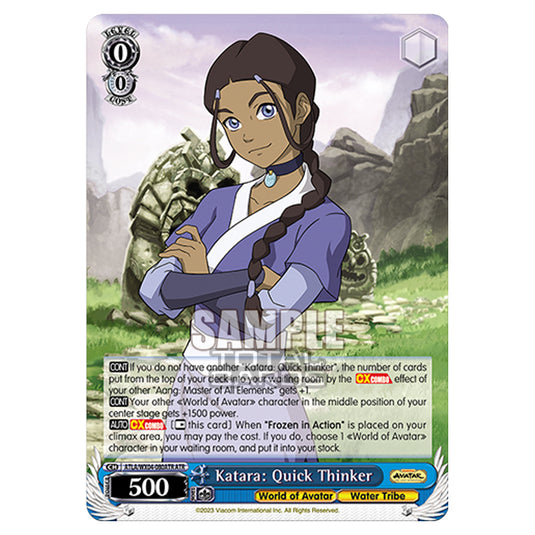 Weiss Schwarz - Avatar - The Last Airbender - Katara: Quick Thinker (ATR) ATLA/WX04-080ATR