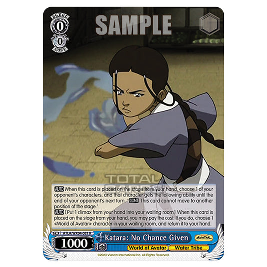 Weiss Schwarz - Avatar - The Last Airbender - Katara: No Chance Given (R) ATLA/WX04-081