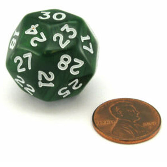 Chessex - Pearlescent - 30-Sided Dice - Green/White
