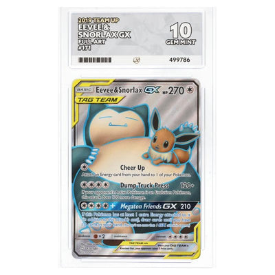 Pokemon - Team Up - Eevee & Snorlax GX- 171/181 (ACE Art Label 10 Graded Slab)