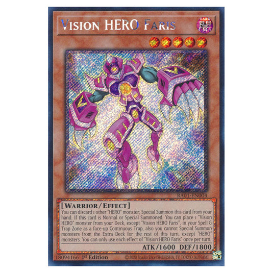 Yu-Gi-Oh! - 25th Anniversary Rarity Collection - Vision HERO Faris (Platinum Rare) RA01-EN004-PR