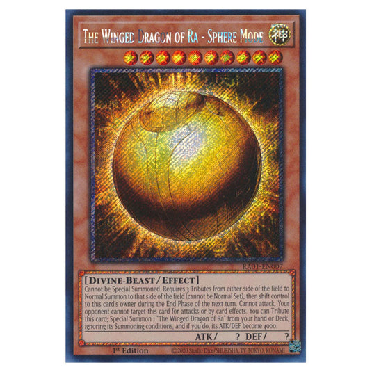Yu-Gi-Oh! - 25th Anniversary Rarity Collection - The Winged Dragon of Ra - Sphere Mode (Platinum Rare) RA01-EN007-PR