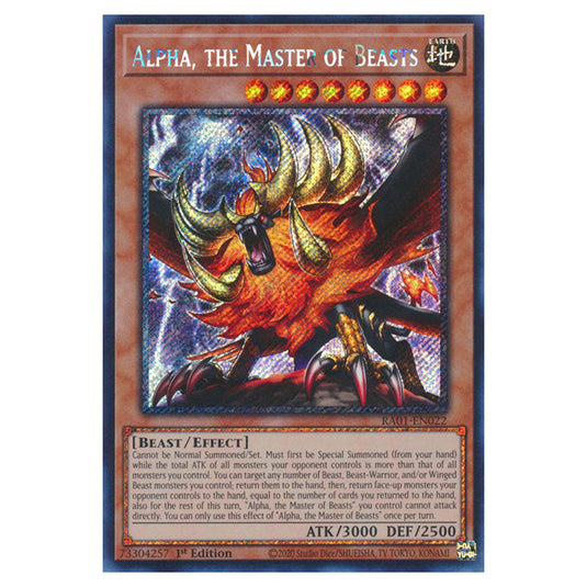 Yu-Gi-Oh! - 25th Anniversary Rarity Collection - Alpha, the Master of Beasts (Platinum Rare) RA01-EN022-PR