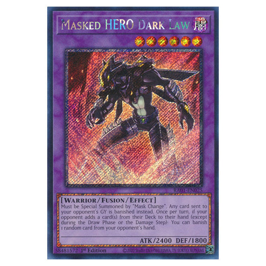 Yu-Gi-Oh! - 25th Anniversary Rarity Collection - Masked HERO Dark Law (Platinum Rare) RA01-EN025-PR