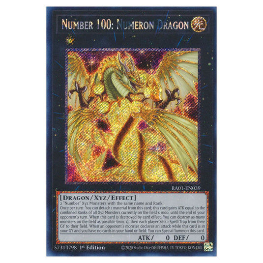 Yu-Gi-Oh! - 25th Anniversary Rarity Collection - Number 100: Numeron Dragon (Platinum Rare) RA01-EN039-PR