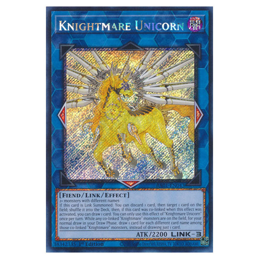 Yu-Gi-Oh! - 25th Anniversary Rarity Collection - Knightmare Unicorn (Platinum Rare) RA01-EN043-PR