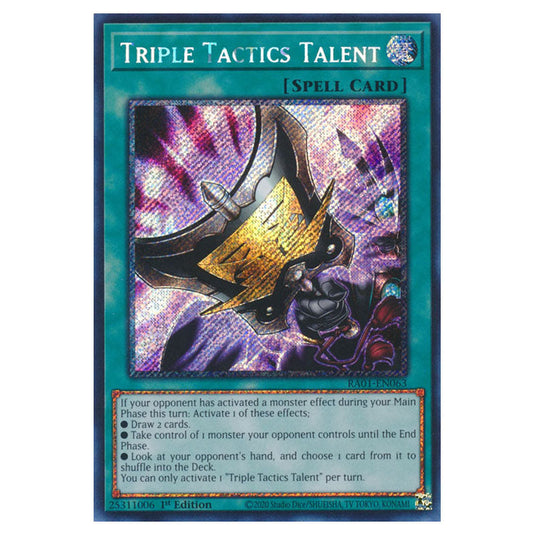 Yu-Gi-Oh! - 25th Anniversary Rarity Collection - Triple Tactics Talent (Platinum Rare) RA01-EN063-PR