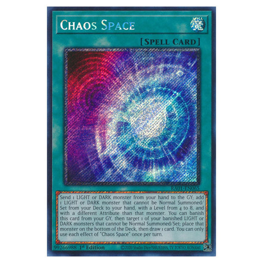 Yu-Gi-Oh! - 25th Anniversary Rarity Collection - Chaos Space (Platinum Rare) RA01-EN065-PR
