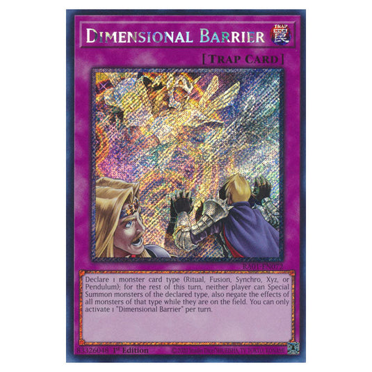 Yu-Gi-Oh! - 25th Anniversary Rarity Collection - Dimensional Barrier (Platinum Rare) RA01-EN072-PR