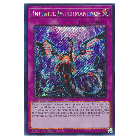 Yu-Gi-Oh! - 25th Anniversary Rarity Collection - Infinite Impermanence (Platinum Rare) RA01-EN075-PR