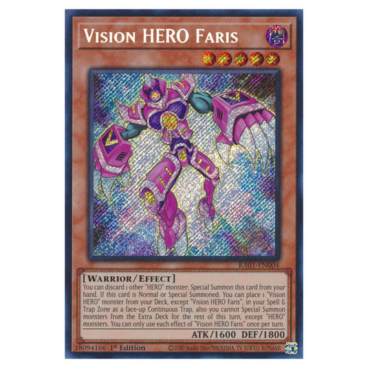 Yu-Gi-Oh! - 25th Anniversary Rarity Collection - Vision HERO Faris (Secret Rare) RA01-EN004-SECR