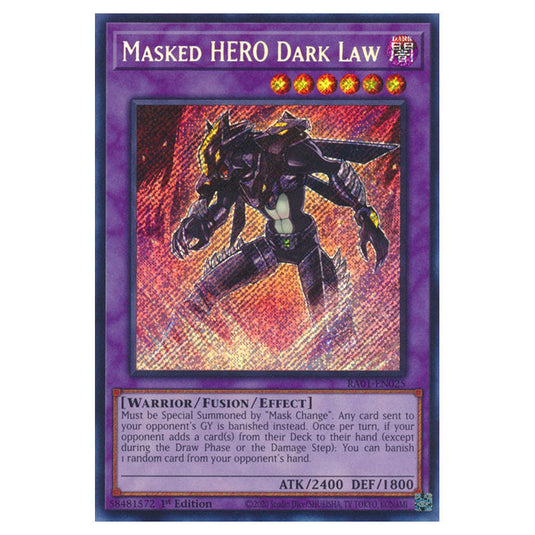 Yu-Gi-Oh! - 25th Anniversary Rarity Collection - Masked HERO Dark Law (Secret Rare) RA01-EN025-SECR