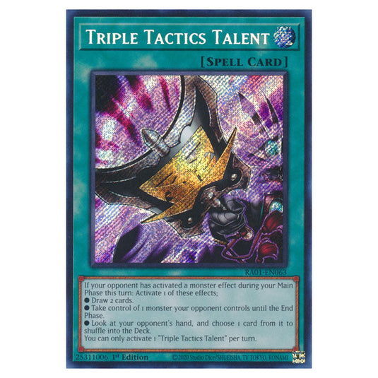Yu-Gi-Oh! - 25th Anniversary Rarity Collection - Triple Tactics Talent (Secret Rare) RA01-EN063-SECR