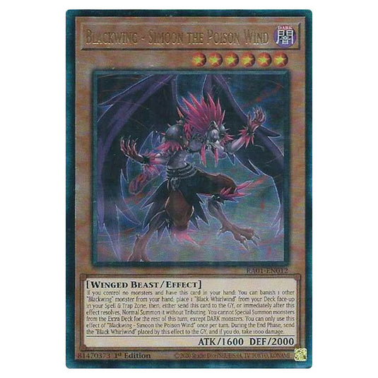 Yu-Gi-Oh! - 25th Anniversary Rarity Collection - Blackwing - Simoon the Poison Wind (Ultimate Rare) RA01-EN012-ULTIR